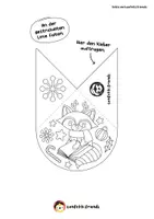 Vorschau - Mal- und Bastelvorlagen - Lesezeichen Ecke – Waschbär mit Weihnachtsmotiven - Seite 1