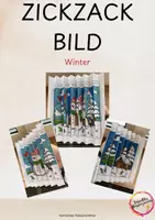 Vorschau - Mal- und Bastelvorlagen - Kunststunde im Winter: Magisches Zickzack Bild - Deckblatt