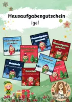 Vorschau - Anderer Materialtyp - Winterlicher / weihnachtlicher Hausaufgabengutschein Igel - Deckblatt