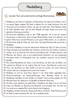 Vorschau - Arbeitsblätter - Heidelberg Lesetext mit Fragen + Lösungen Leseverstehen Wortspeicher didaktische Reserve Lesen Leseverständnis - Seite 3
