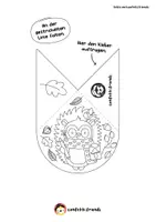 Vorschau - Mal- und Bastelvorlagen - Lesezeichen Ecke – Igel mit Herbstmotiven - Seite 1