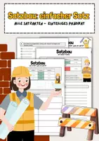 Vorschau - Arbeitsblätter - Satzbau einfacher Satz (alle Satzarten, einteiliges Prädikat) - Deckblatt