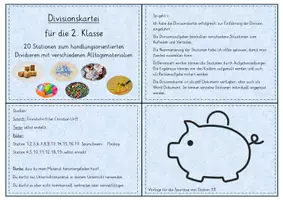 Vorschau - Aufgabenkarten - Divisionskartei Klasse 2 - Deckblatt