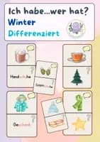 Vorschau - Spiele - Winter: Ich habe...wer hat? Differenziert! - Deckblatt