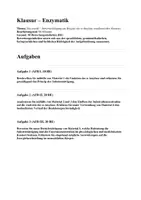 Vorschau - Arbeitsblätter - Klausur - Enzymatik, Substratsättigung - Deckblatt