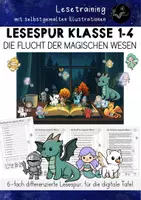 Vorschau - Fördermaterial/Inklusion - Lesespur Winter Märchen | Die Flucht der magischen Wesen, Klasse 1, 2, 3, 4 - Deckblatt