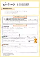 Vorschau - Arbeitsblätter - How to write a comment - Merkblatt/ Guide (ideal für alle Jahrgangsstufen) INKLUSIVE REDEMITTEL - Seite 1