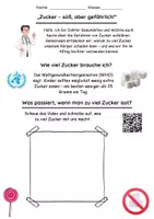 Vorschau - Arbeitsblätter - Zucker – süß, aber gefährlich: Unterrichtsmaterial mit Video & Schätzaufgaben - Deckblatt