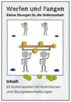 Vorschau - Fördermaterial/Inklusion - Werfen und Fangen. Kleine Übungen für die Stationsarbeit. 23 Stationskarten für den Sportunterricht - Deckblatt