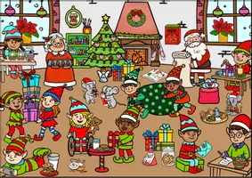 Vorschau - Arbeitsblätter - Wimmelbild Weihnachten, Weihnachtswerkstatt - Seite 1