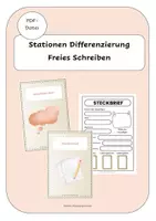 Vorschau - Arbeitsblätter - Stationen Differenzierung - Deutsch Texte verfassen - Deckblatt