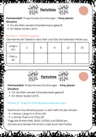 Vorschau - Arbeitsblätter - Partnerarbeit proportionale Zuordnungen Party differenziert - Seite 1