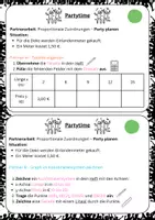 Vorschau - Arbeitsblätter - Partnerarbeit proportionale Zuordnungen Party differenziert - Seite 3