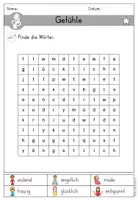 anteprima - Esercizi - Gefühle - Arbeitsblatt Suchsel differenziert - DaZ DaF Sprachförderung (Cruciverba sulle emozioni) - Pagina 2