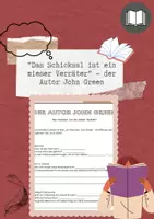 Vorschau - Arbeitsblätter - Das Schicksal ist ein mieser Verräter: der Autor John Green - Deckblatt