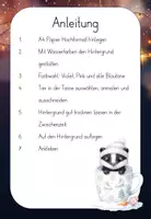 Vorschau - Mal- und Bastelvorlagen - Kunst Winter – Süße Tiere in Tassen (Wasserfarben + Schneideübung) - Seite 1