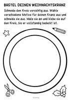 Vorschau - Arbeitsblätter - Bastel deinen bunten Weihnachtskranz - Kunst im Winter - Seite 1