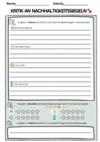 Vorschau - Arbeitsblätter - Kritik an Nachhaltigkeitssiegeln am Beispiel von Schokolade - Deckblatt