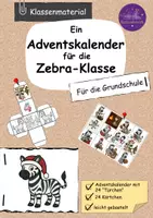 Vorschau - Mal- und Bastelvorlagen - Adventskalender Zebra zum Basteln - Deckblatt