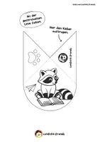 Vorschau - Mal- und Bastelvorlagen - Paket Lesezeichen Ecken – Waschbären - Seite 2
