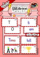 Vorschau - Präsentationen/Tafelbilder - Blitzlesen I Klasse 1 I animierte Präsentation (3) I Druckschrift - Deckblatt