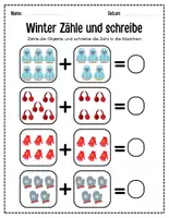 Aperçu - Feuilles d'exercices - Winter-Mathe: Zählarbeitsblätter und Addition bis 12 - Page 3