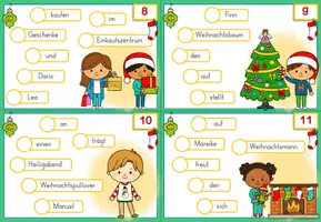 Vorschau - Stationenlernen - Weihnachten Schüttelsätze | Karteikarten Weihnachten | Deutsch Klasse 1-4 - Seite 3