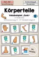anteprima - Materiale di supporto/inclusione - Körperteile - Körper Vokabelspiel Zonk - DaZ DaF Sprachförderung (Gioco "Zonk" sulle parti del corpo) - Pagina di copertina