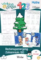 Vorschau - Stationenlernen - Winter Rechenspaziergang Zahlenraum 100 | Addition & Subtraktion | Klasse 2 - Deckblatt