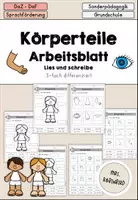 anteprima - Esercizi - Körperteile - Körper Arbeitsblatt Wortschatz - DaZ DaF (Vocaboli sulle parti del corpo) - Pagina di copertina