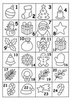 Vorschau - Arbeitsblätter - Adventskalender zum Ausmalen, 2 fach differenziert - Seite 2