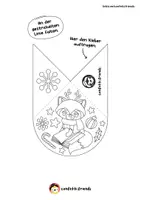 Vorschau - Mal- und Bastelvorlagen - Lesezeichen Ecke – roter Panda mit Weihnachtsmotiven - Seite 1