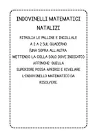 anteprima - Esercizi - Calendario dell'avvento degli indovinelli matematici per la classe prima - Pagina 1
