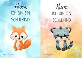 Vorschau - Bildkarten - Geschenkkarte "Hurra, ich bin ein Schulkind!" 🏫 - Seite 2