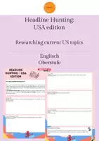 Vorschau - Arbeitsblätter - Headline Hunting: USA edition - researching current US topics - Deckblatt