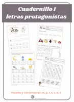 Vista previa - Hojas de trabajo - Cuadernillo I la letra protagonista vocales y consonantes - página 1