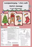 Vorschau - Arbeitsblätter - Santa's message - Lesespaziergang / Story Walk 5-fach differenziert - Deckblatt