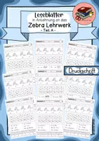 Vorschau - Arbeitsblätter - Leseblätter passend zum ZEBRA - Teil A I Klasse 1 I Druckschrift - Deckblatt