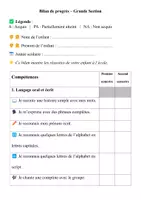 Aperçu - Outils du professeur - Bilan de progrès GS (semestriel) - Page de couverture