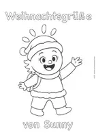 Vorschau - Mal- und Bastelvorlagen - Ausmalbild: Weihnachtsgrüße von Sunny / Gefühlswesen / Grundschule / Freebie - Seite 2