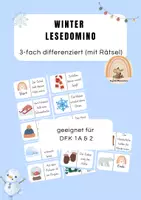 Vorschau - Spiele - Winter Lesedomino differenziert - Deckblatt