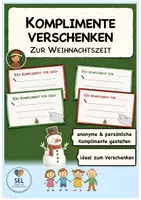 Vorschau - Arbeitsblätter - Kompliment-Karten zu Weihnachten / zum Verschenken / Grundschule - Deckblatt