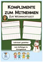 Vorschau - Arbeitsblätter - Komplimente-to-go zu Weihnachten / zum Selbstgestalten / zum Abreißen / Grundschule - Deckblatt