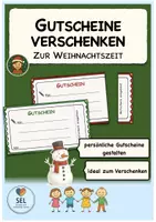 Vorschau - Mal- und Bastelvorlagen - Gutscheine zu Weihnachten / zum Verschenken / Grundschule - Deckblatt