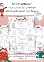 Vorschau - Arbeitsblätter - Adventskalender - Schreibkalender, Ausmalkalender Weihnachten - Deckblatt