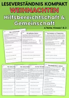Vorschau - Arbeitsblätter - Hilfsbereitschaft & Gemeinschaft | Leseverständn, Klasse 1 + 2 - Deckblatt