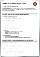 Vorschau - Poster - Nacherzählung einer Sage_Merkblatt - Deckblatt