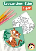 Vorschau - Mal- und Bastelvorlagen - Materialpaket Lesezeichen Ecken – Tiger, Löwe, Affe, Krokodil - Seite 2