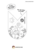 Vorschau - Mal- und Bastelvorlagen - Lesezeichen Ecke – Affe - Seite 1