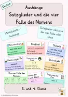 Vorschau - Poster - Plakate Satzglieder und 4 Fälle des Nomens - Deckblatt